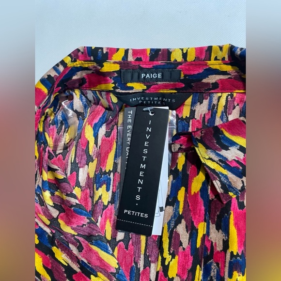 NEW Size PXL Petite Investments 3/4 Sleeve Popover Blouse Polyester Red $59 - Picture 8 of 10